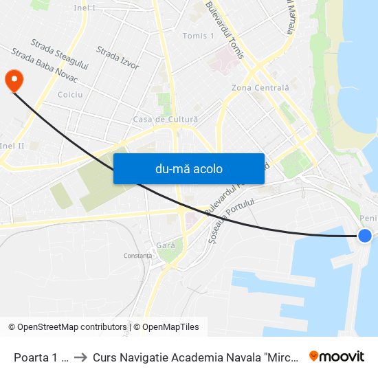 Harta de Poarta 1 Port către Curs Navigatie Academia Navala "Mircea cel Batran"