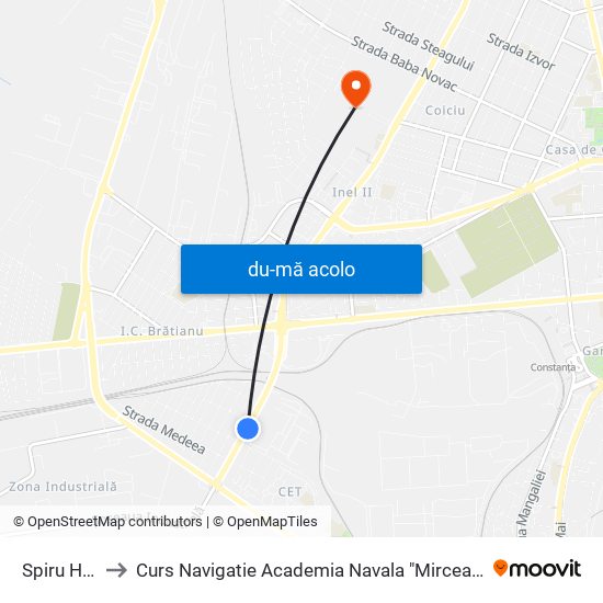 Harta de Spiru Haret către Curs Navigatie Academia Navala "Mircea cel Batran"