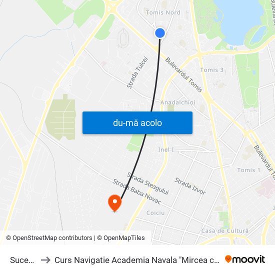 Harta de Suceava către Curs Navigatie Academia Navala "Mircea cel Batran"