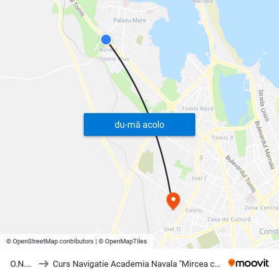 Harta de O.N.R.C către Curs Navigatie Academia Navala "Mircea cel Batran"