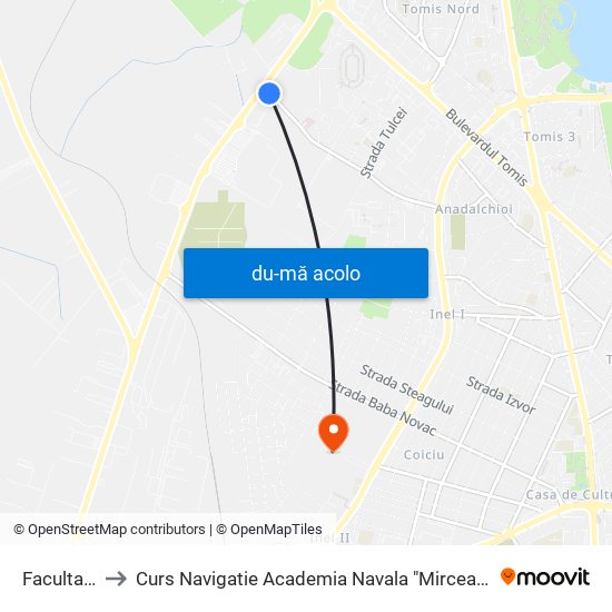 Harta de Facultativă către Curs Navigatie Academia Navala "Mircea cel Batran"