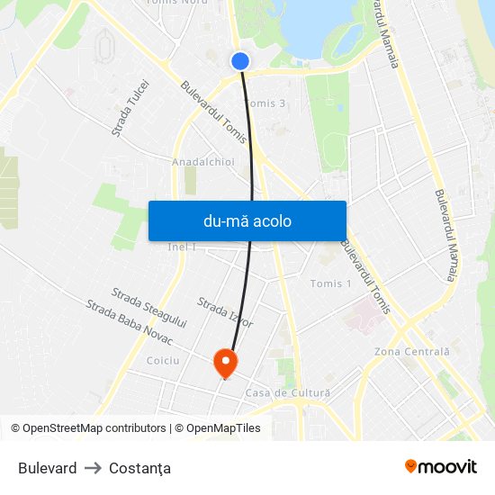 Harta de Bulevard către Costanţa