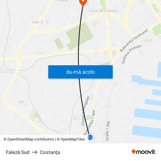 Harta de Faleză Sud către Costanţa