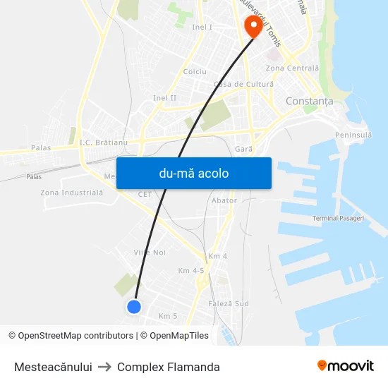Harta de Mesteacănului către Complex Flamanda