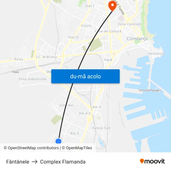 Harta de Fântânele către Complex Flamanda
