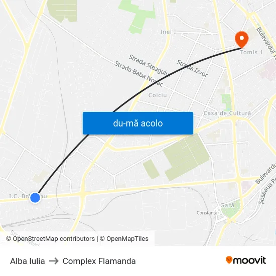 Harta de Alba Iulia către Complex Flamanda