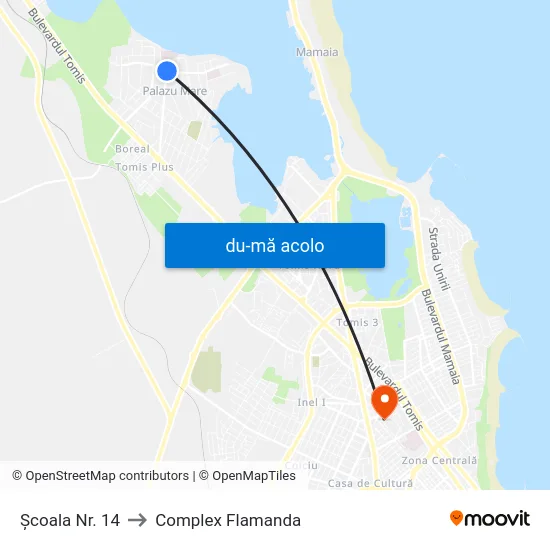 Harta de Școala Nr. 14 către Complex Flamanda