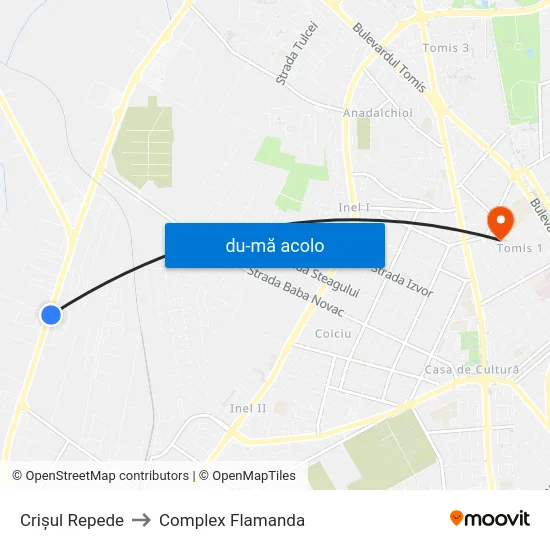 Harta de Crișul Repede către Complex Flamanda