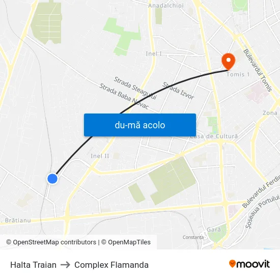 Harta de Halta Traian către Complex Flamanda