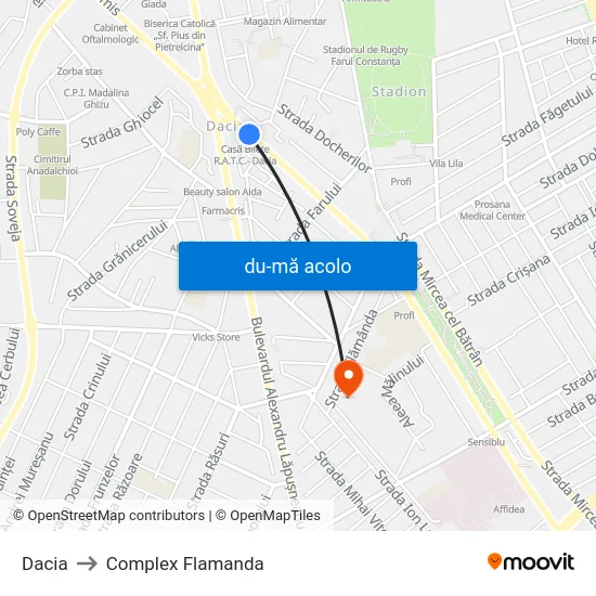 Harta de Dacia către Complex Flamanda