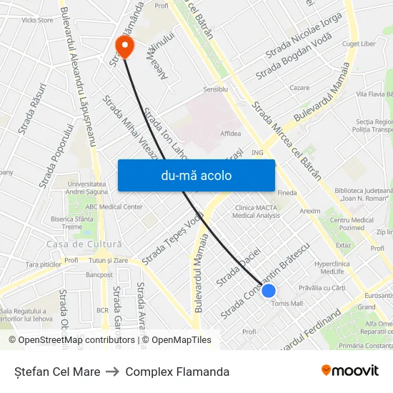 Harta de Ștefan Cel Mare către Complex Flamanda