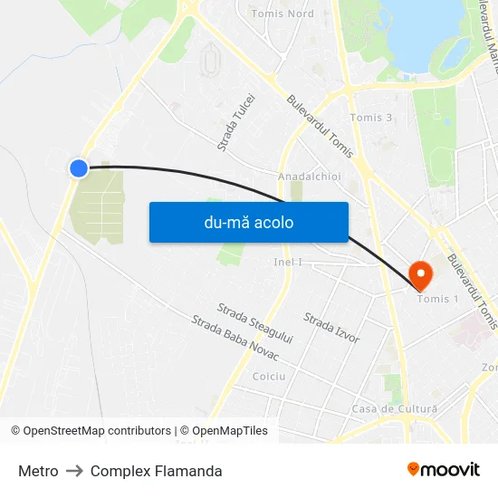 Harta de Metro către Complex Flamanda