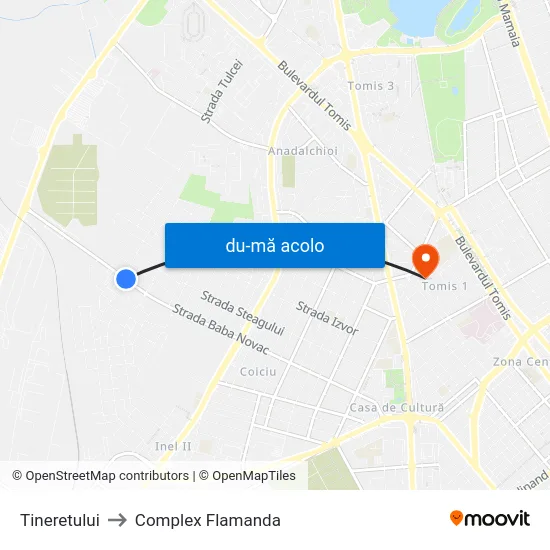 Harta de Tineretului către Complex Flamanda