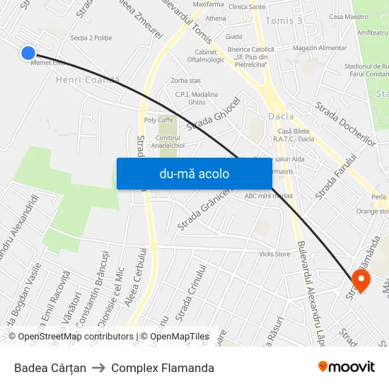 Harta de Badea Cârțan către Complex Flamanda