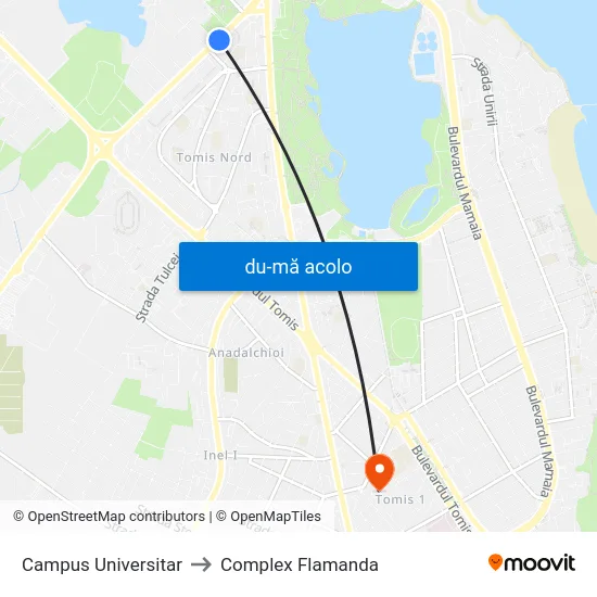 Harta de Campus Universitar către Complex Flamanda