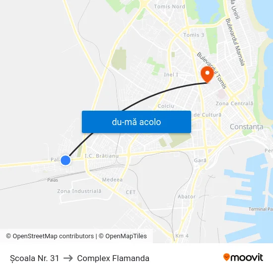 Harta de Școala Nr. 31 către Complex Flamanda