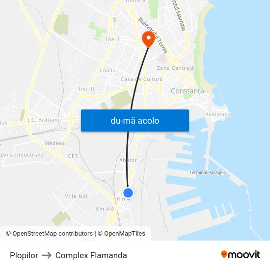Harta de Plopilor către Complex Flamanda