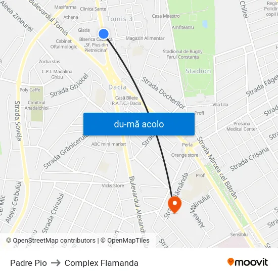 Harta de Padre Pio către Complex Flamanda