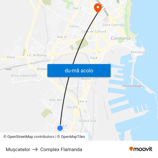 Harta de Mușcatelor către Complex Flamanda