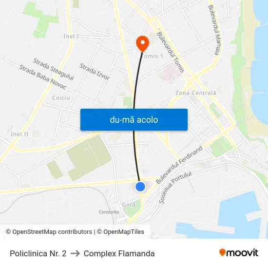 Harta de Policlinica Nr. 2 către Complex Flamanda