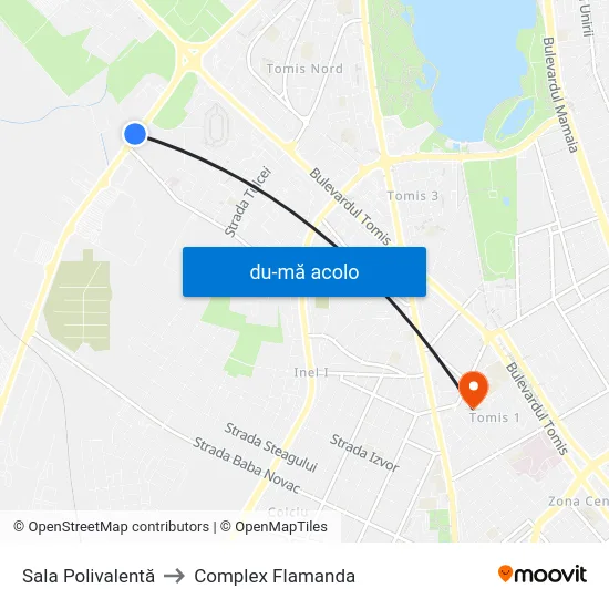 Harta de Sala Polivalentă către Complex Flamanda
