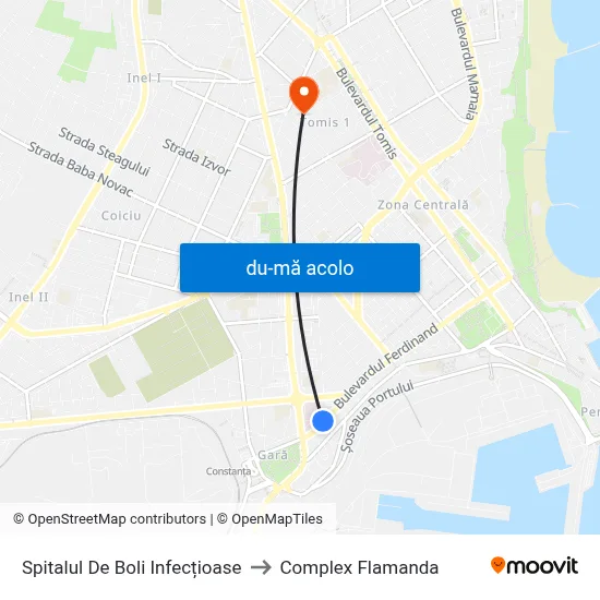 Harta de Spitalul De Boli Infecțioase către Complex Flamanda