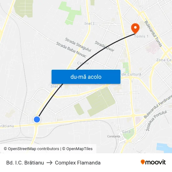 Harta de Bd. I.C. Brătianu către Complex Flamanda