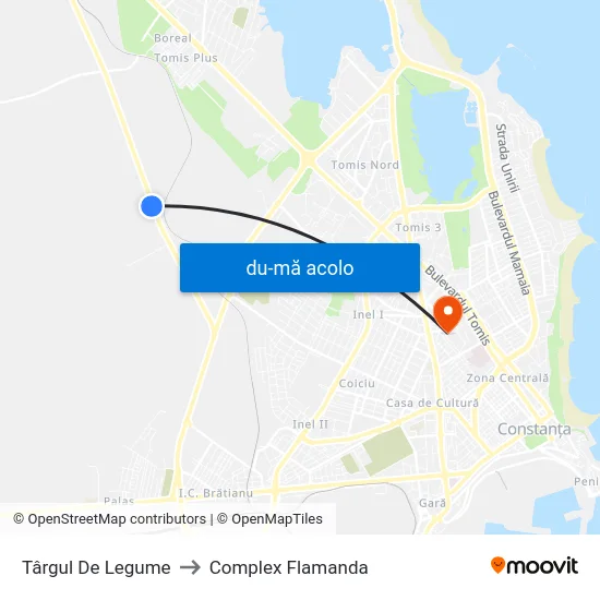 Harta de Târgul De Legume către Complex Flamanda