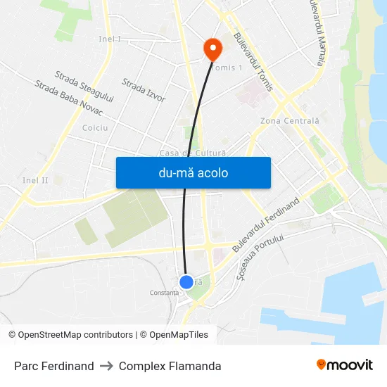 Harta de Parc Ferdinand către Complex Flamanda