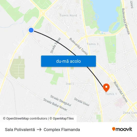 Harta de Sala Polivalentă către Complex Flamanda
