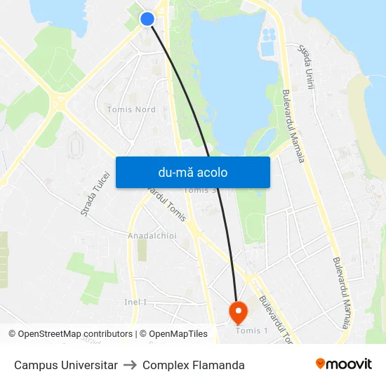 Harta de Campus Universitar către Complex Flamanda