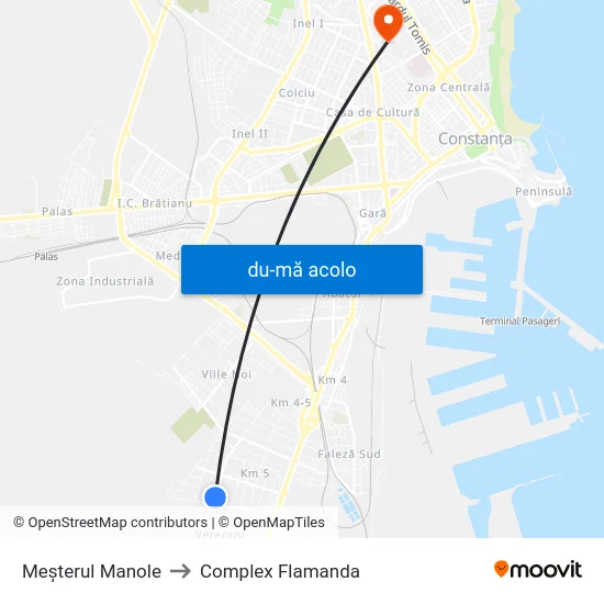 Harta de Meșterul Manole către Complex Flamanda