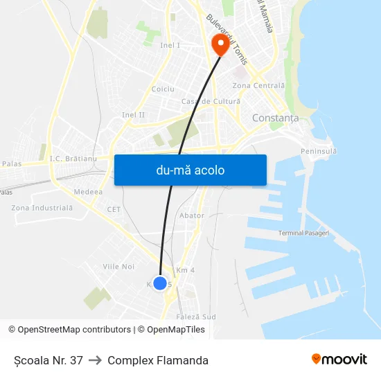 Harta de Școala Nr. 37 către Complex Flamanda