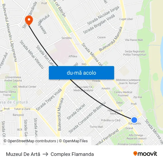 Harta de Muzeul De Artă către Complex Flamanda