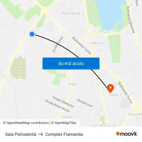 Harta de Sala Polivalentă către Complex Flamanda