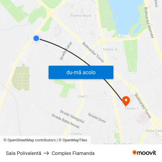 Harta de Sala Polivalentă către Complex Flamanda