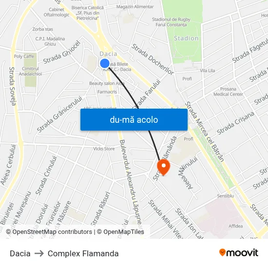 Harta de Dacia către Complex Flamanda