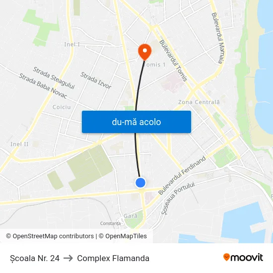 Harta de Școala Nr. 24 către Complex Flamanda