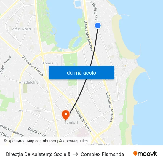 Harta de Direcţia De Asistenţă Socială către Complex Flamanda