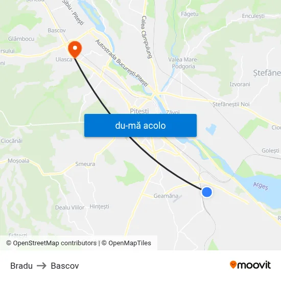 Harta de Bradu către Bascov