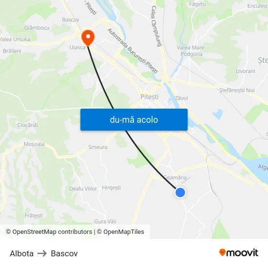 Harta de Albota către Bascov