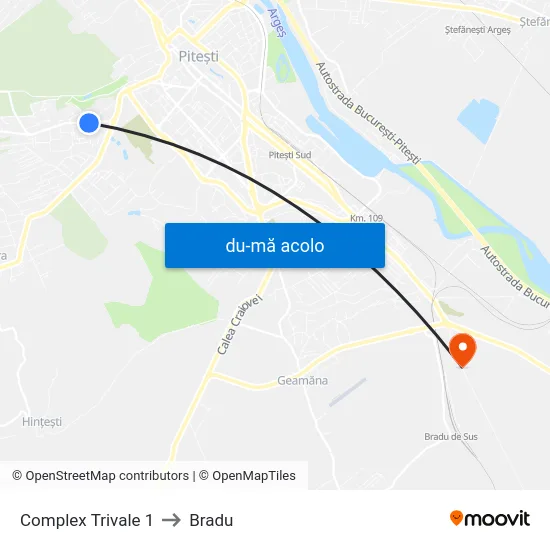 Harta de Complex Trivale 1 către Bradu