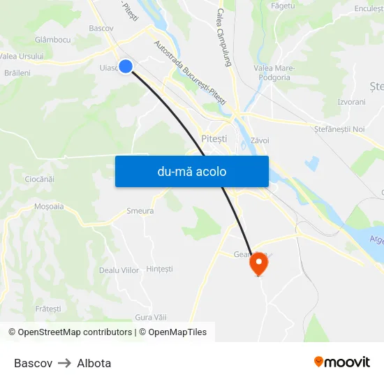 Harta de Bascov către Albota