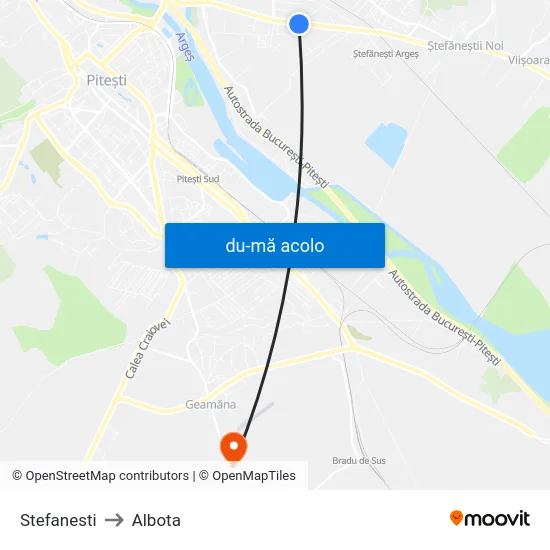 Harta de Stefanesti către Albota