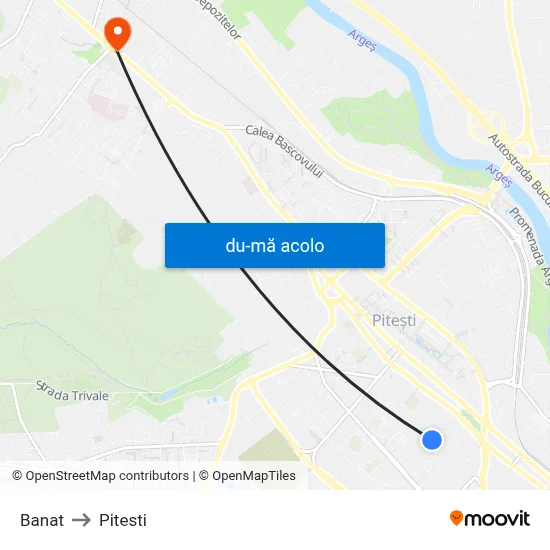 Harta de Banat către Pitesti
