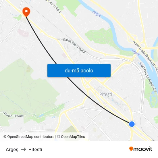 Harta de Argeș către Pitesti