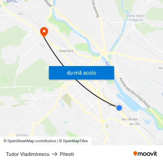 Harta de Tudor Vladimirescu către Pitesti