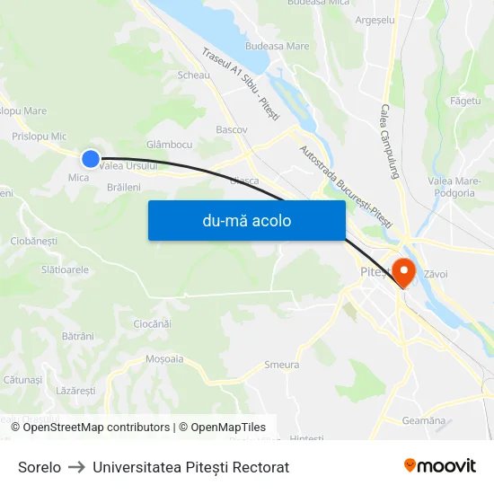 Harta de Sorelo către Universitatea Pitești Rectorat