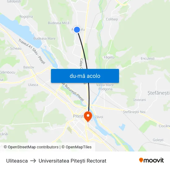 Harta de Uliteasca către Universitatea Pitești Rectorat