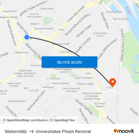 Harta de Maternității către Universitatea Pitești Rectorat